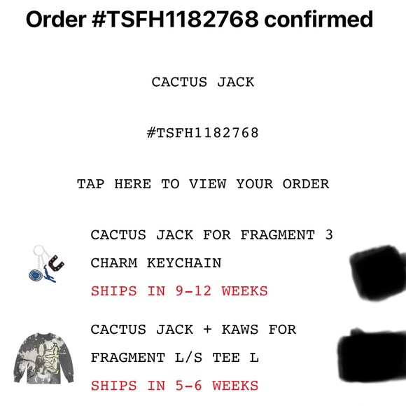 Cactus Jack X Fragment 3 charm keychain. - Picture 3 of 3